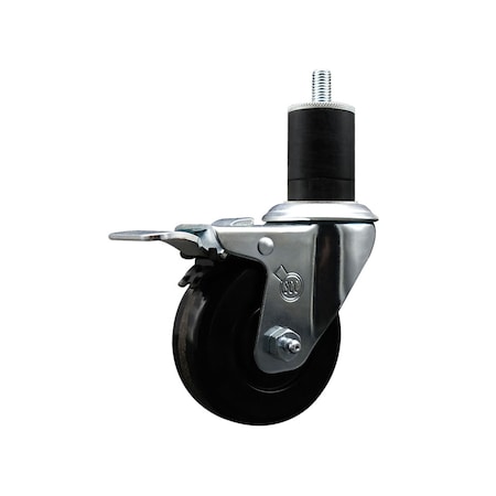 Service Caster 3.5'' SS Phenolic Swivel 1-3/4'' Expanding Stem Caster Total Lock Brake SCC-SSEXTTL20S3514-PHS-134